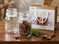 Hero Premium Glass Storage Jar with Airtight Lid, Clear, Set of 2 with Premium Box